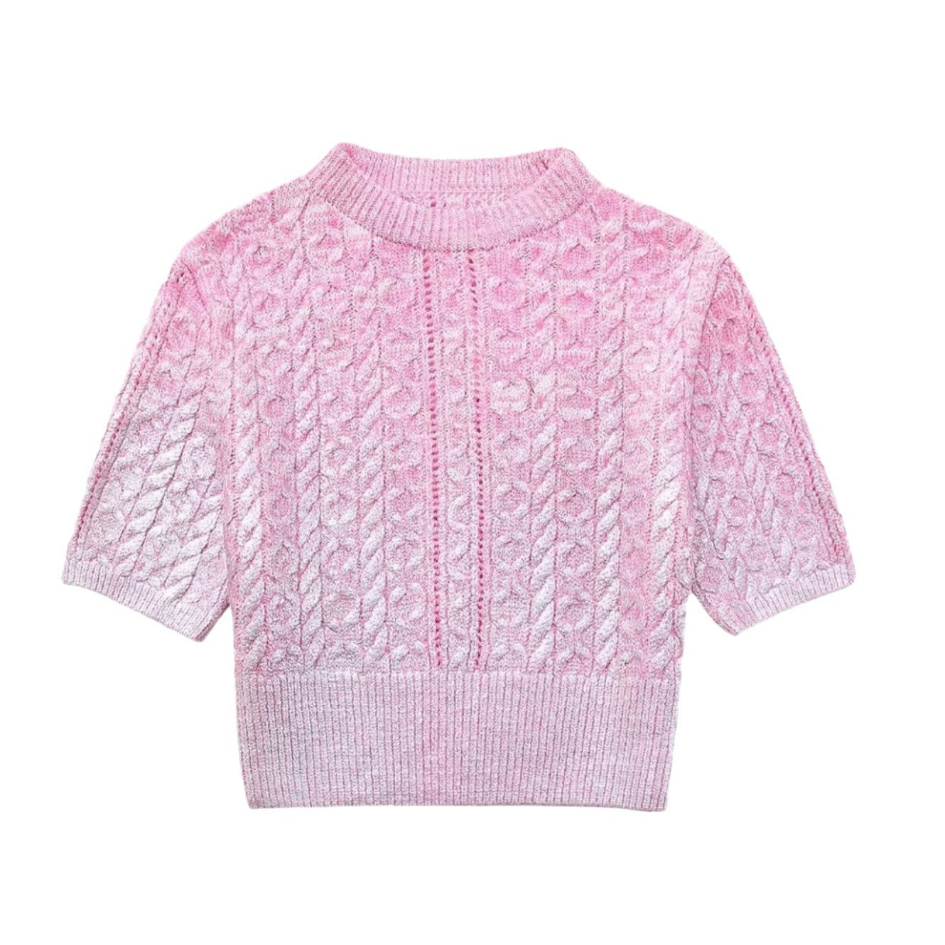 Pull en laine court pour femmes avec motif torsadé raffiné et coupe décontractée Chic und Stil