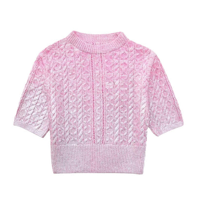 Pull en laine court pour femmes avec motif torsadé raffiné et coupe décontractée Chic und Stil