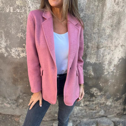 Dames Élégant Veste de Blazer d'Affaires en Matériau Doux Chic und Stil