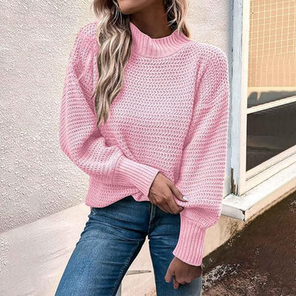 Pull à gros mailles pour femmes avec col haut et coupe aérienne Chic und Still