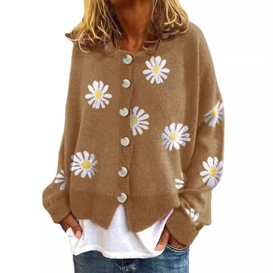 Pull en coton coloré pour femmes avec motif floral Chic und Stil