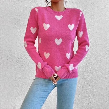 Dames pull confortable avec motif cœur Chic und Stil