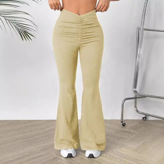 Pantalon bootcut pour dames avec taille haute et fronces Chic und Stil