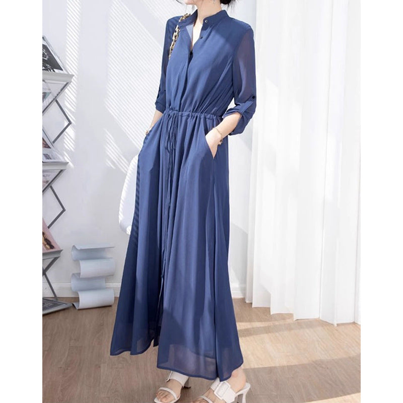 Robe Maxi Élégante pour Femme avec Taille à Cordon Chic und Stil