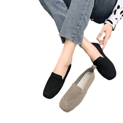 Dames Breatheable Tricot Pantoufles Flats Chic und Stil