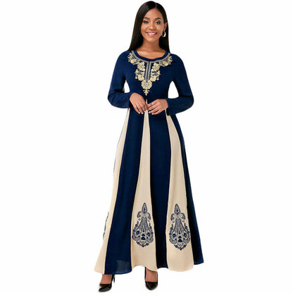 Robe maxi élégante pour femmes avec un motif brodé élaboré Chic und Stil
