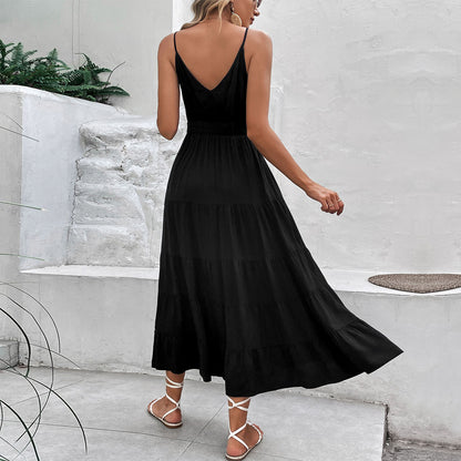 Robe maxi élégante à manches longues avec fente latérale Chic und Stil