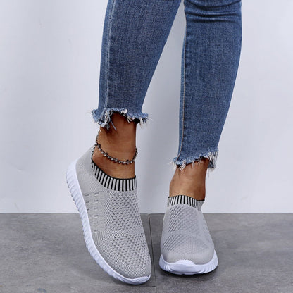 Baskets Sportives Slip-On pour Femmes avec dessus en tricot élastique et semelle antidérapante Chic und Stil
