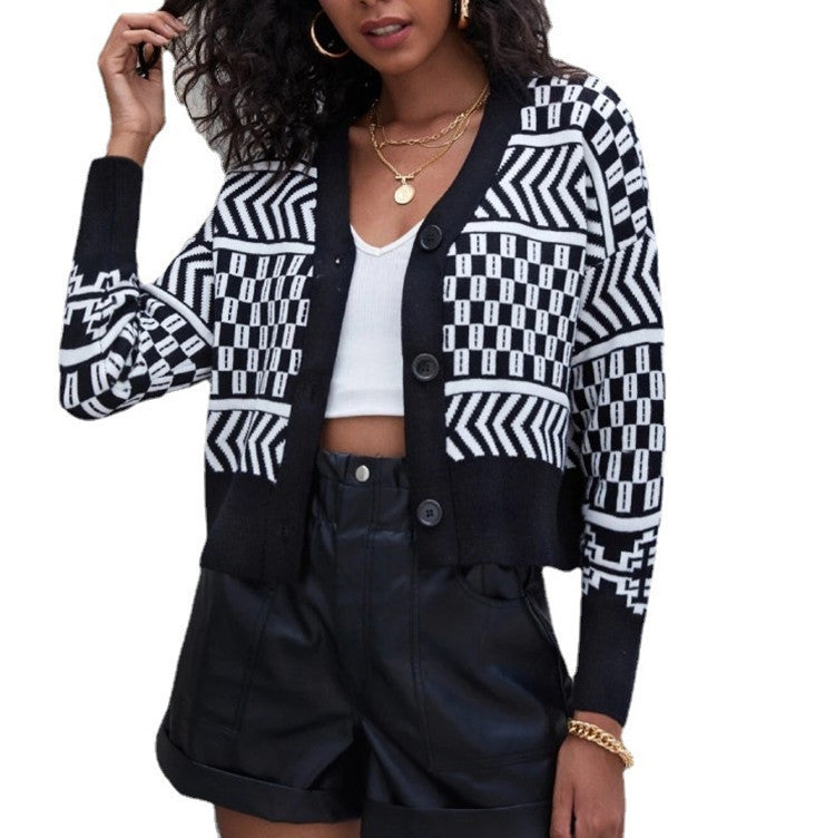 Dames gilet à la mode avec design géométrique Chic und Stil