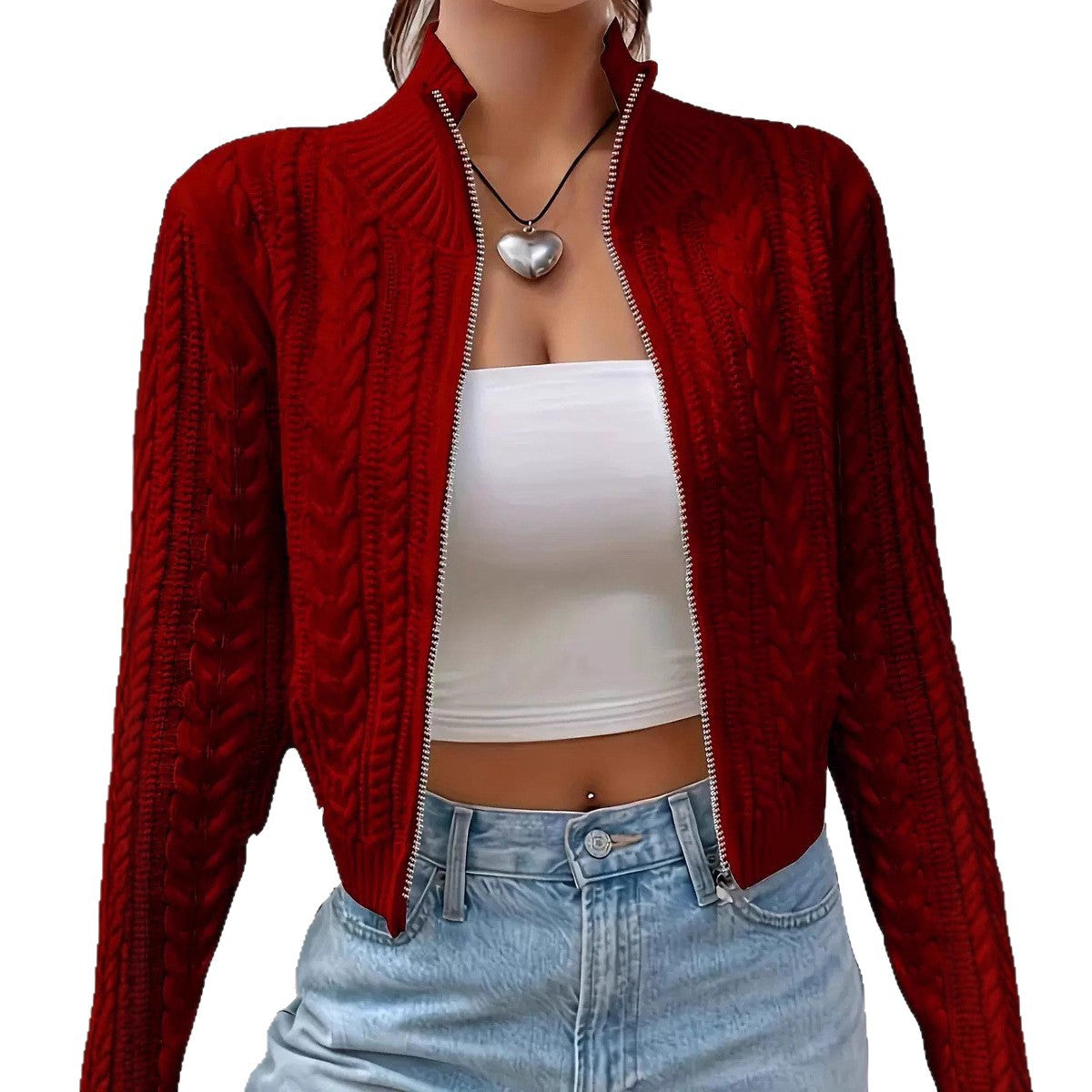 Cardigan pour femmes avec fermeture éclair moderne Chic und Still