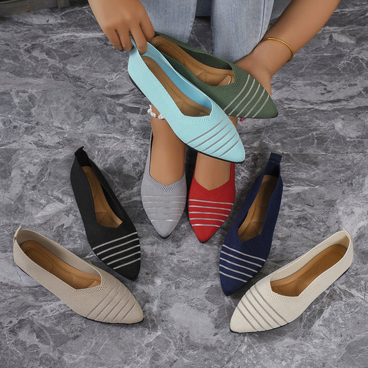 Dames ballerines en tricot à rayures Chic und Stil