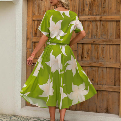 Dames Robe Midi à Motif Floral Chic und Stil