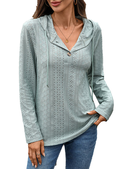 Chemisier pour femmes avec un motif de petits trous et capuche Chic und Stil
