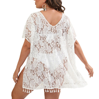 Dames Élégante Translucide Dentelle Couvrir-Up Tunique Chic und Stil