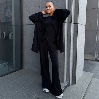 Dames combinaison de loungewear élégante avec capuche et coupe ample Chic und Stil