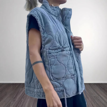 Dames gilet matelassé avec poches pratiques Chic und Stil
