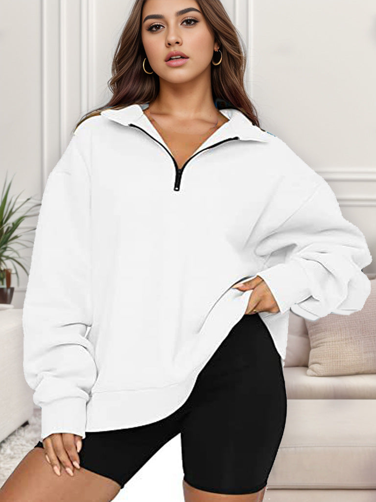 Oversized sweatshirt for women with high collar Chic and Style