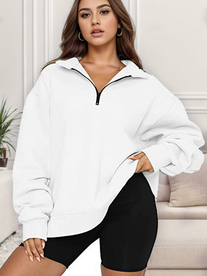 Oversized sweatshirt for women with high collar Chic and Style