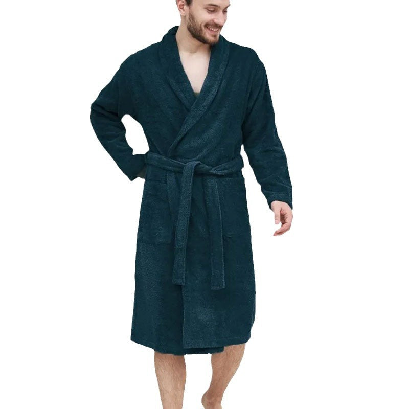 Cozy terry bathrobe for men with belt Chic und Stil