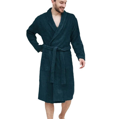 Cozy terry bathrobe for men with belt Chic und Stil
