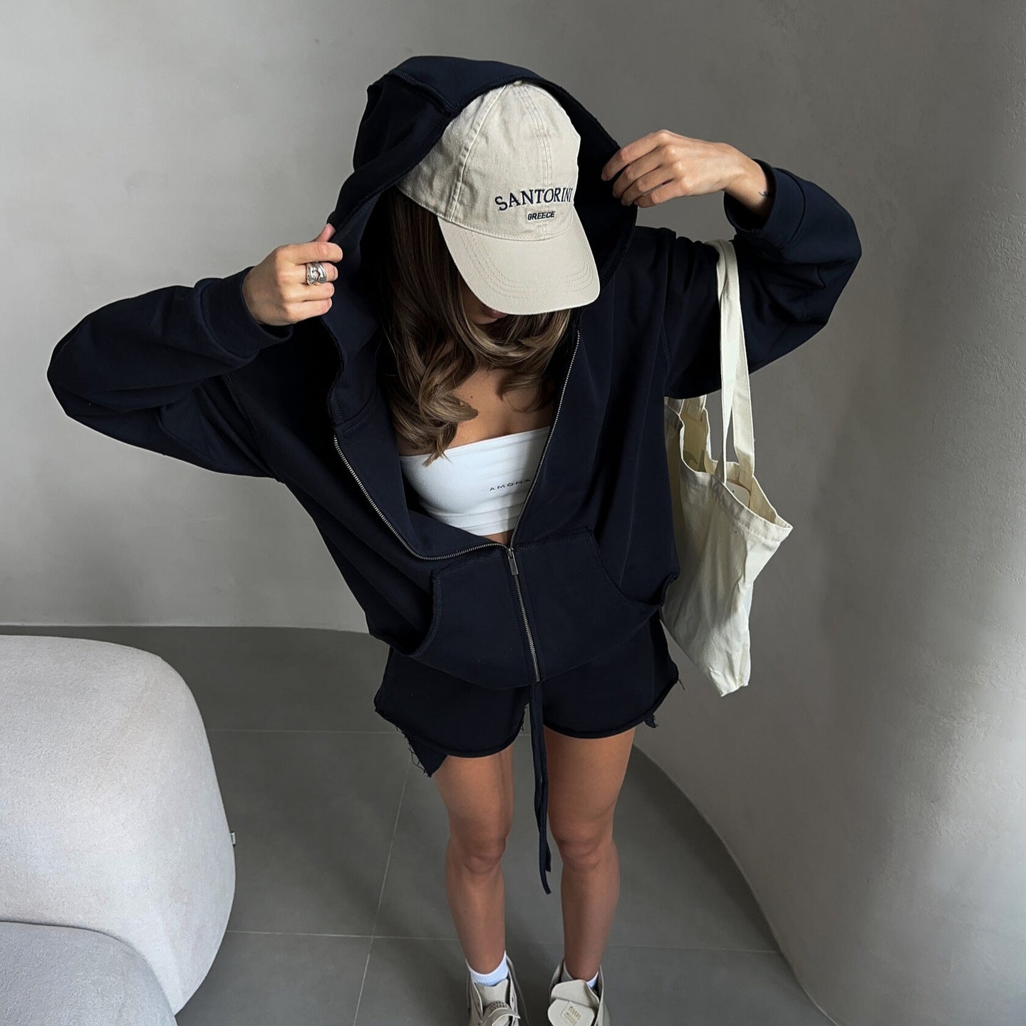Casual hoodie and shorts set Chic und Stil for women