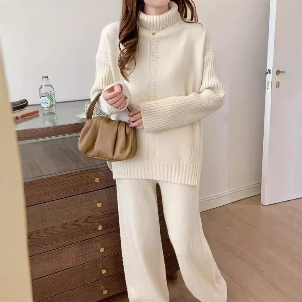Pull en tricot pour femmes avec col haut et design texturé Chic und Stil