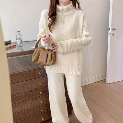 Pull en tricot pour femmes avec col haut et design texturé Chic und Stil