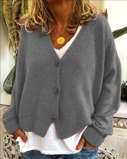 Cardigan en tricot décontracté pour femmes avec design ouvert et fermeture à bouton Chic und Stil