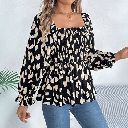 Chemisier à lacets pour dames avec une coupe ample et un imprimé animal à la mode Chic und Stil