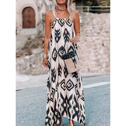 Robe maxi imprimée bohème pour femmes Chic und Stil