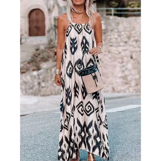 Robe maxi imprimée bohème pour femmes Chic und Stil