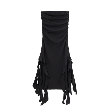 Robe maxi à fronces pour dames avec ourlet asymétrique Chic und Stil