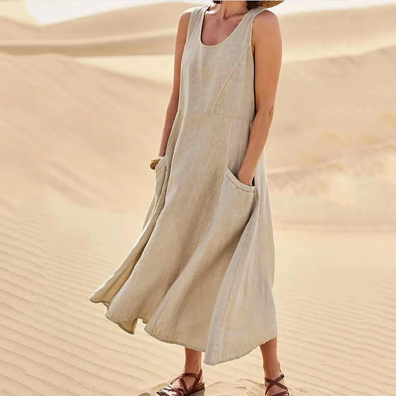 Robe d'été A-line décontractée pour femmes avec poches Chic und Stil