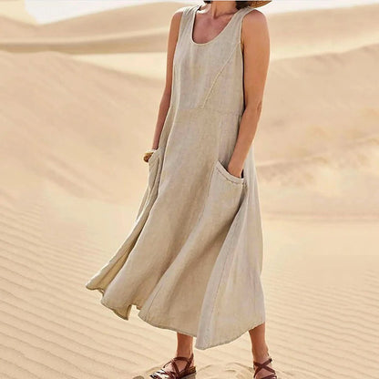 Robe d'été A-line décontractée pour femmes avec poches Chic und Stil