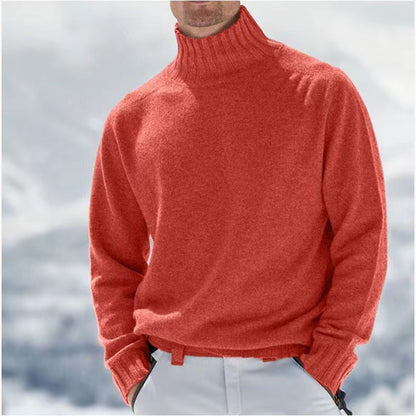 Pull à col roulé pour hommes en laine de haute qualité avec des détails texturés Chic und Stil