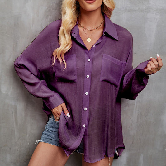 Blouse femme aérienne et chic avec poches poitrine Chic und Stil