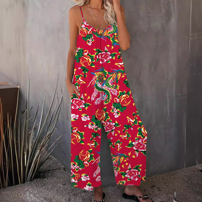 Dame combinaison légère avec design floral et bretelles réglables Chic und Stil