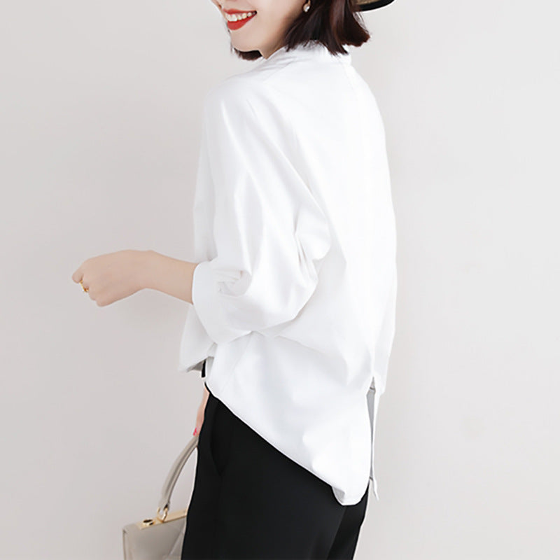 Chemisier ample à col mandarin pour femmes Chic und Stil