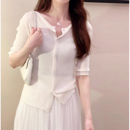 Cardigan à boutons côtelé pour femmes Chic und Stil
