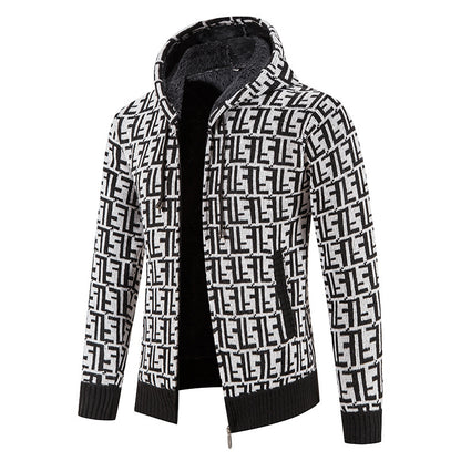 Men's High-Quality Pullover with Modern Pattern and Chic Hoodie Style