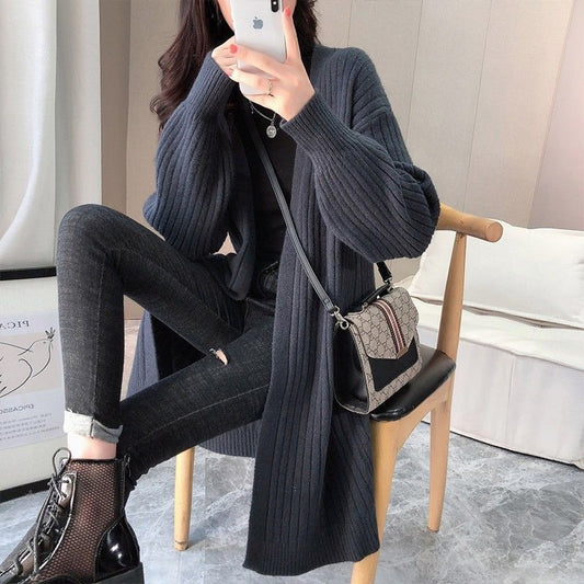 Cardigan à rayures en grosse maille pour femmes avec coupe ouverte et manches longues Chic und Stil
