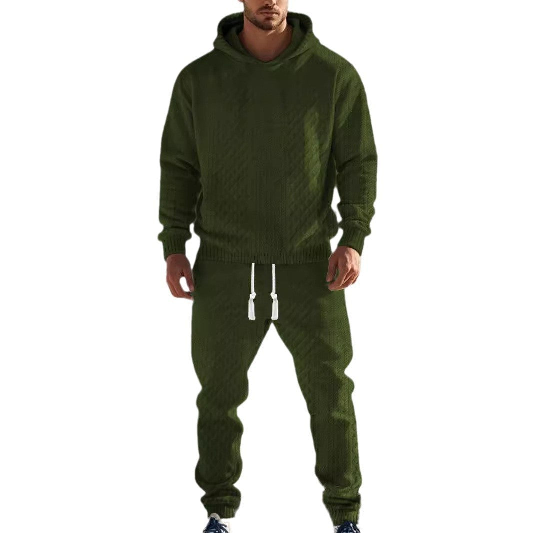 Chic and Style textured design men's hoodie and jogger pants set