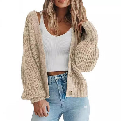 Cardigan en maille épaisse pour femme avec détails en bouton et coupe ample Chic und Stil