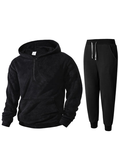 Men's cozy fleece hoodie and jogging pants Chic and Style