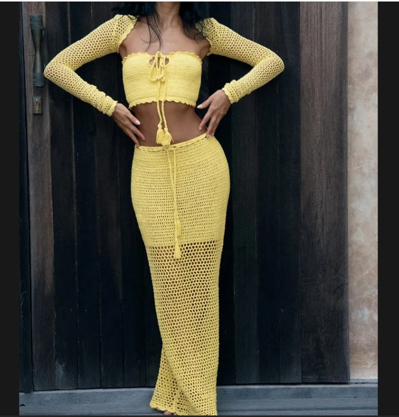 Robe au crochet pour femmes avec insert élastique et lacets détaillés Chic und Stil