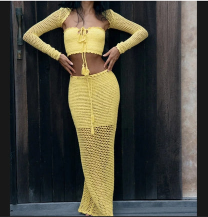 Robe au crochet pour femmes avec insert élastique et lacets détaillés Chic und Stil