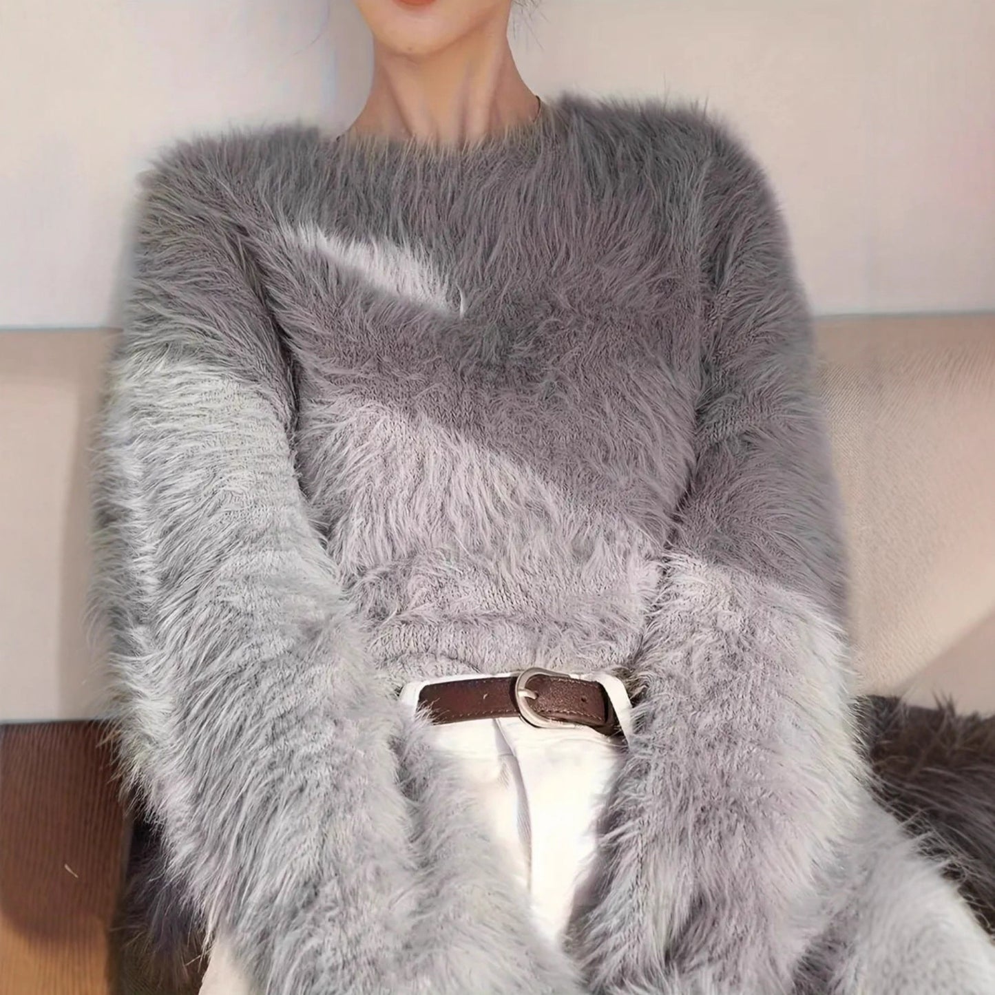 Dames pull doux avec matériau doux et design à la mode Chic und Stil