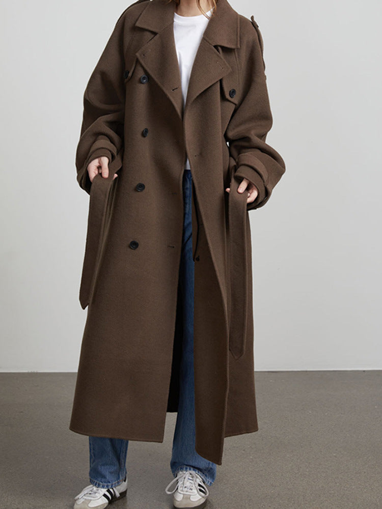 Oversized trench coat for women in soft wool blend Chic and Style