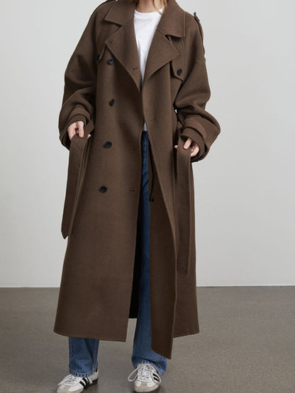 Oversized trench coat for women in soft wool blend Chic and Style