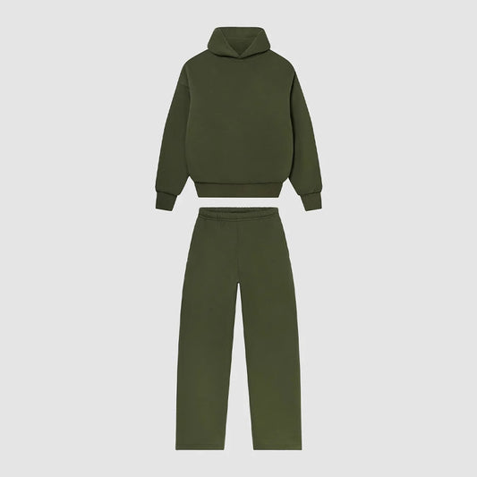 Hoodie and jogger pants set for women with high collar and elastic waistband Chic and Style